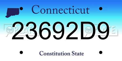 23692D9 Connecticut License Plate