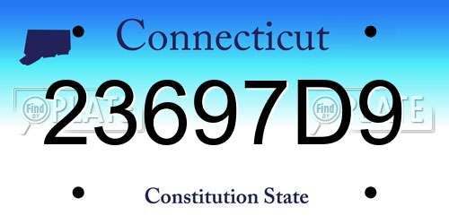 23697D9 Connecticut License Plate