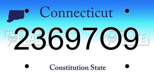 23697O9 Connecticut License Plate