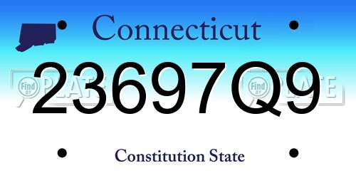 23697Q9 Connecticut License Plate