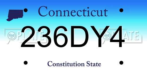 236DY4 Connecticut License Plate