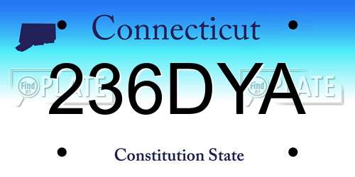 236DYA Connecticut License Plate
