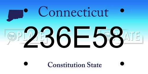 236E58 Connecticut License Plate