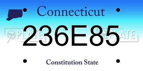 236E85 Connecticut License Plate