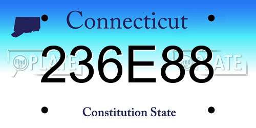 236E88 Connecticut License Plate