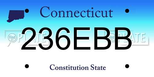 236EBB Connecticut License Plate