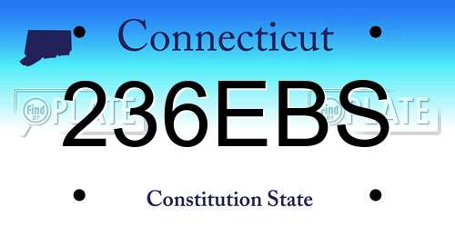 236EBS Connecticut License Plate