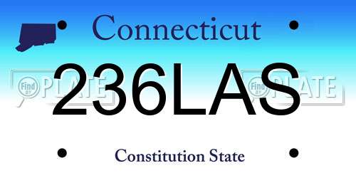 236LAS Connecticut License Plate