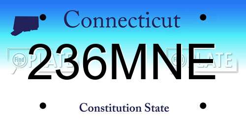 236MNE Connecticut License Plate