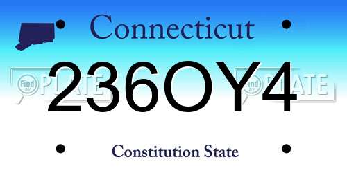 236OY4 Connecticut License Plate