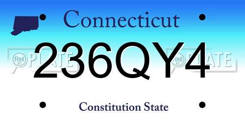 236QY4 Connecticut License Plate