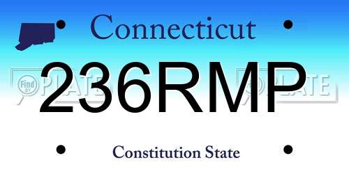 236RMP Connecticut License Plate