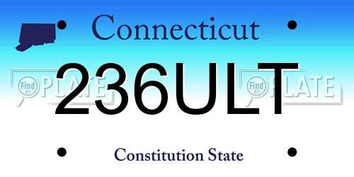 236ULT Connecticut License Plate