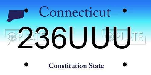 236UUU Connecticut License Plate