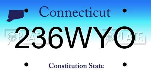 236WYO Connecticut License Plate