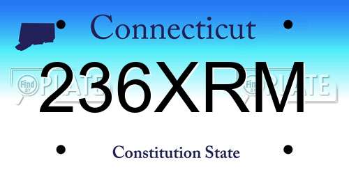 236XRM Connecticut License Plate