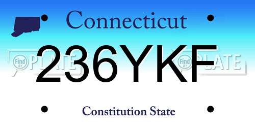 236YKF Connecticut License Plate