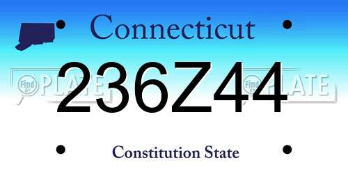 236Z44 Connecticut License Plate