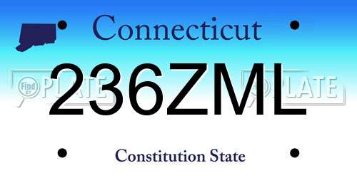 236ZML Connecticut License Plate