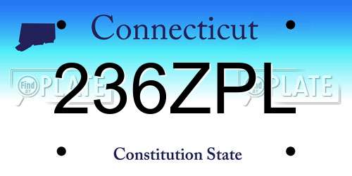 236ZPL Connecticut License Plate