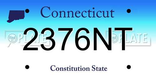 2376NT Connecticut License Plate