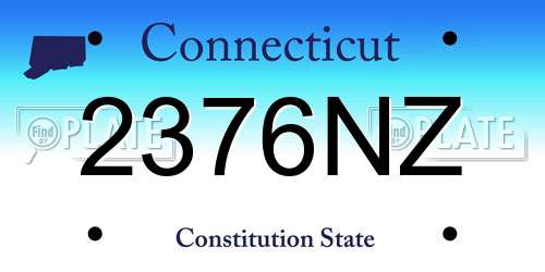 2376NZ Connecticut License Plate