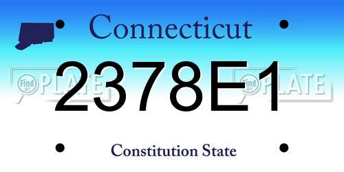 2378E1 Connecticut License Plate