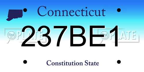 237BE1 Connecticut License Plate