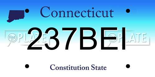 237BEI Connecticut License Plate