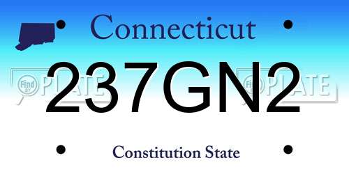 237GN2 Connecticut License Plate