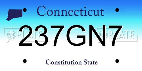 237GN7 Connecticut License Plate
