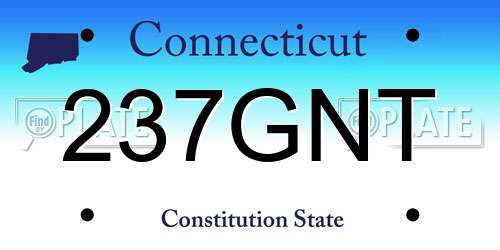 237GNT Connecticut License Plate