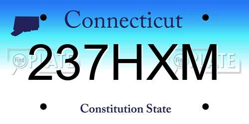 237HXM Connecticut License Plate