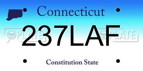 237LAF Connecticut License Plate