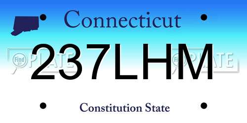 237LHM Connecticut License Plate