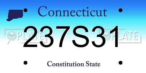 237S31 Connecticut License Plate