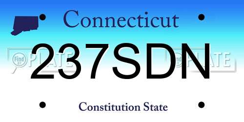 237SDN Connecticut License Plate
