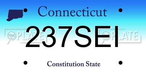 237SEI Connecticut License Plate