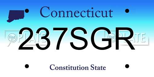237SGR Connecticut License Plate
