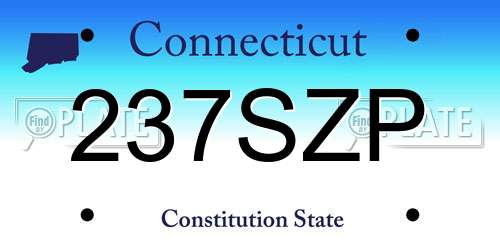 237SZP Connecticut License Plate