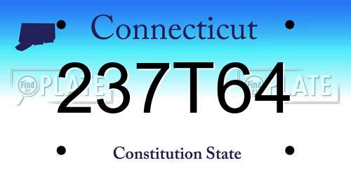 237T64 Connecticut License Plate