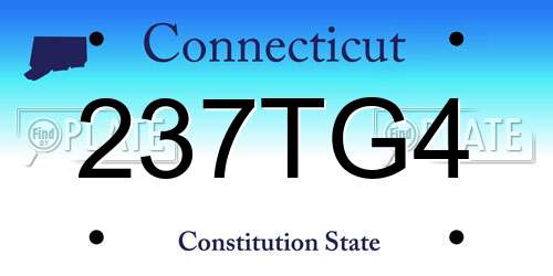 237TG4 Connecticut License Plate