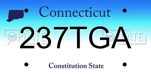 237TGA Connecticut License Plate