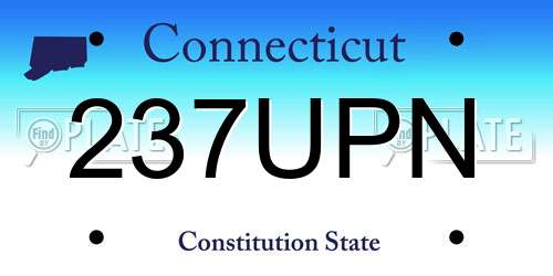 237UPN Connecticut License Plate