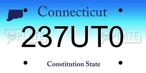 237UT0 Connecticut License Plate