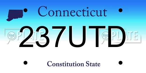 237UTD Connecticut License Plate