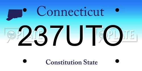 237UTO Connecticut License Plate