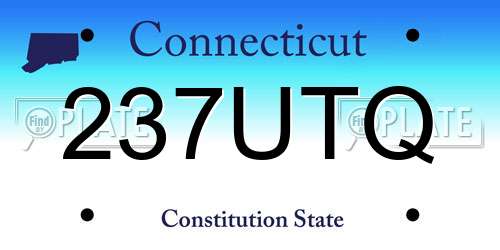 237UTQ Connecticut License Plate