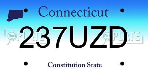 237UZD Connecticut License Plate