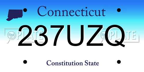 237UZQ Connecticut License Plate